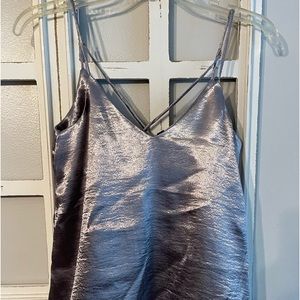 H&M Tank Top Shimmering Silver Size 2
